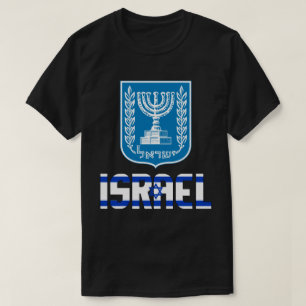 Camiseta Bandera de Israel y Patriótico Del Escudo De Armas