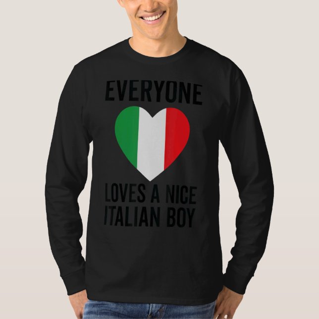Camiseta Bandera de Italia: A todos les gusta un buen chico (Anverso)