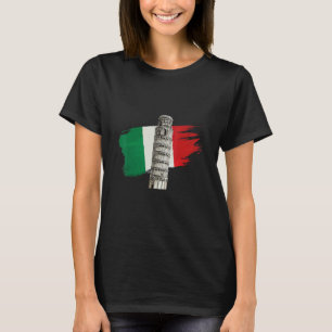 Camiseta Bandera De Italia Con Torre Inclinada De Pisa En L