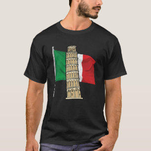 Camiseta Bandera de Italia con Torre inclinada de tierra it