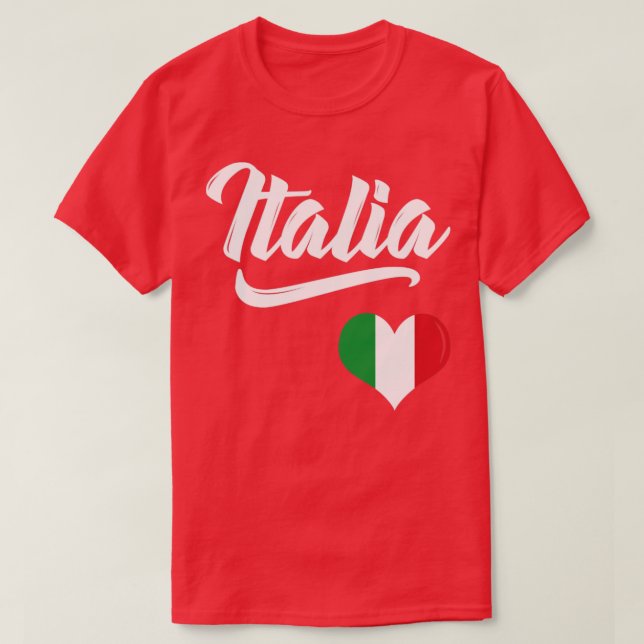 Camiseta Bandera de Italia Corazón Amor Italia Italiano (Diseño del anverso)