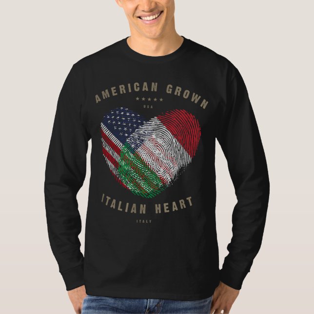 Camiseta Bandera de Italia de American Grown Italian Heart  (Anverso)