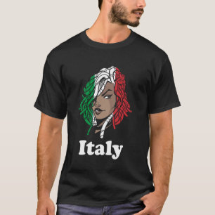 Camiseta Bandera de Italia Raíces Italianas Dreadlocks Chic