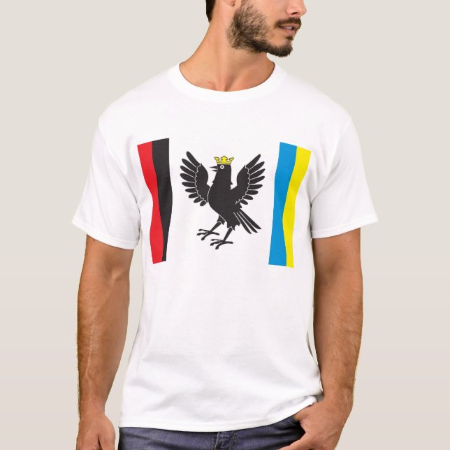 Camiseta Bandera de Ivano-Frankivsk Oblast, Ucrania (Anverso)