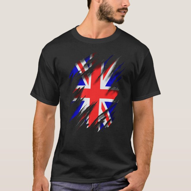 Camiseta Bandera De Jack De Unión De Gbr De Inglaterra (Anverso)