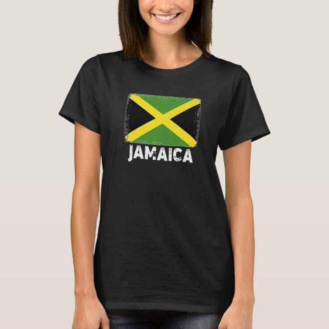 Camiseta Bandera de Jamaica apoya a mujeres jamaiquinas (Anverso)