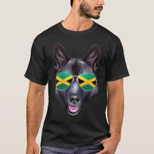 Camiseta Bandera de Jamaica Norwegian Elkhound Perro Jamaic
