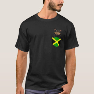 Camiseta Bandera De Jamaica Perro Chihuahua Negro En El Bol
