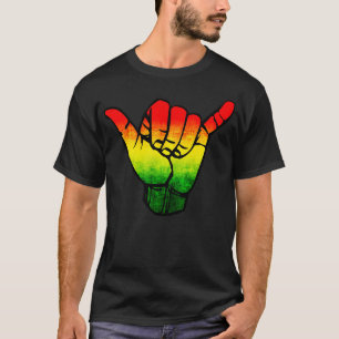 Camiseta Bandera de Jamaica rasta Hawaii Shaka Rótulo ArtRe