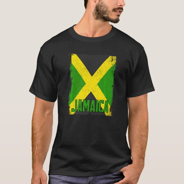Camiseta Bandera de Jamaica vintage Orgullo jamaiquino (Anverso)