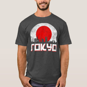 Camiseta Bandera de Japón de Tokyo Skyline