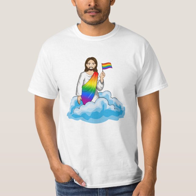 Camiseta Bandera de Jesús Arcoíris (Anverso)