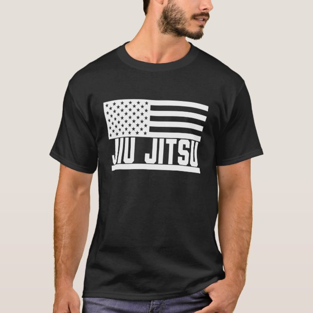 Camiseta Bandera de Jiu Jitsu USA (Anverso)