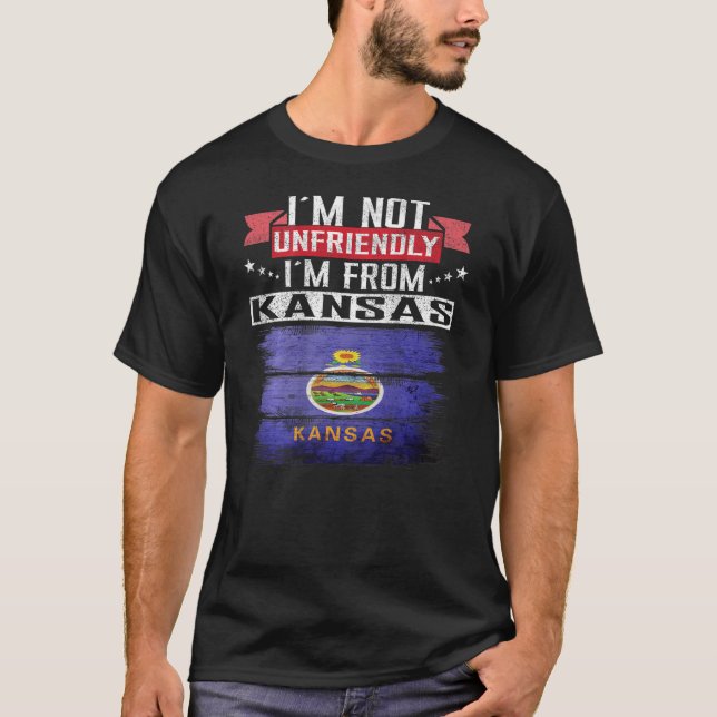 Camiseta Bandera de Kansas No soy desagradable Soy de Kansa (Anverso)