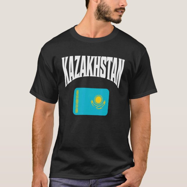 Camiseta Bandera de Kazajistán (Anverso)