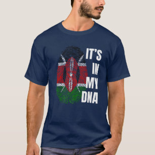 Camiseta Bandera de Kenia ADN huella dactilar Mes de histor