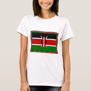 Camiseta Bandera de Kenia: Con bandera en miniatura y arte