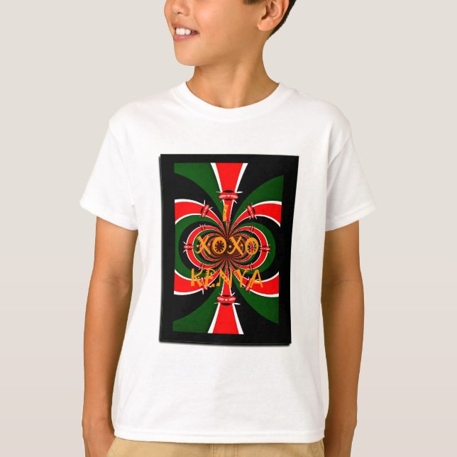 Camiseta Bandera de Kenia de inspiración africana resumen a (Anverso)