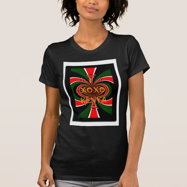 Camiseta Bandera de Kenia de inspiración africana resumen a (Anverso)