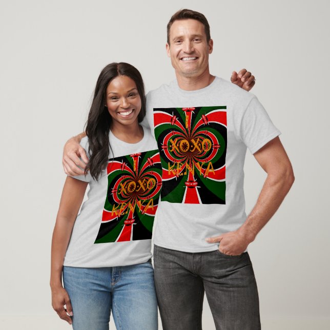 Camiseta Bandera de Kenia de inspiración africana resumen a (Unisexo)