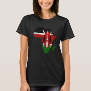 Camiseta Bandera de Kenia Silueta del Continente Africano R