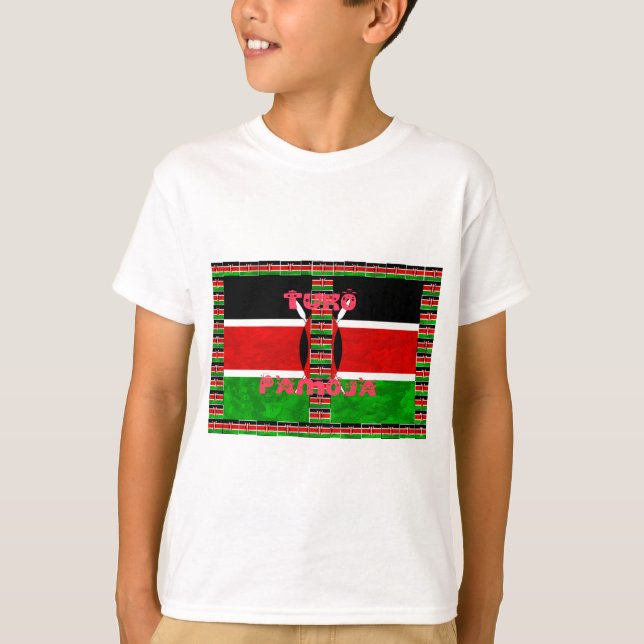 Camiseta Bandera de Kenia: Tuko Pamoja - Diseño de arte de  (Anverso)