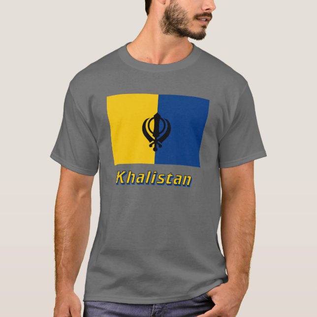 Camiseta Bandera de Khalistan con nombre (Anverso)
