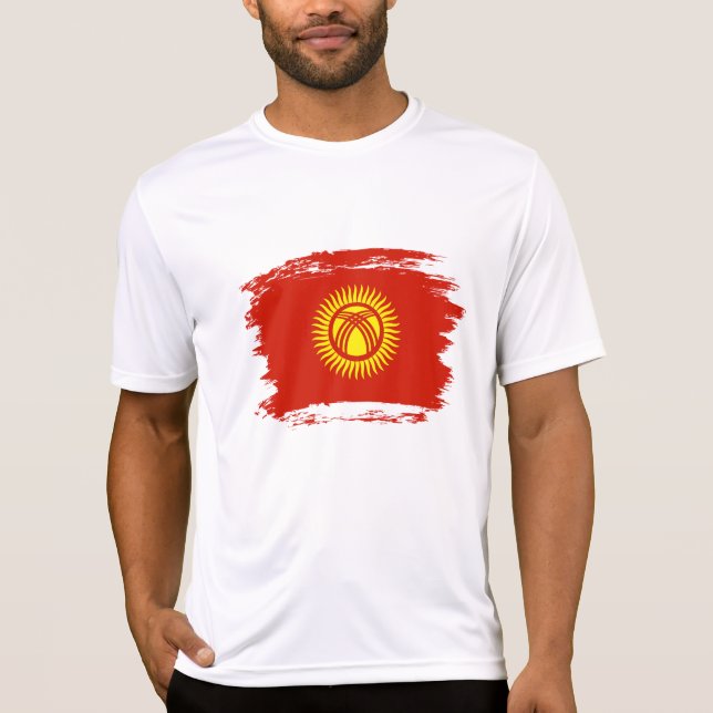 Camiseta Bandera de Kirguistán (Anverso)