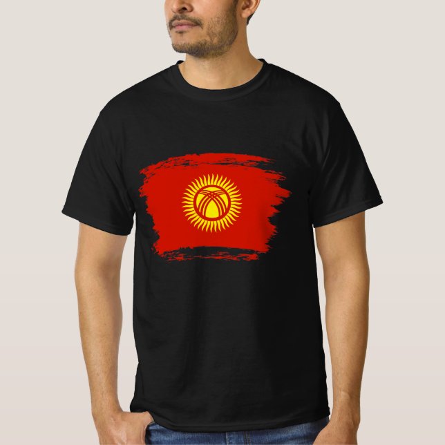 Camiseta Bandera de Kirguistán (Anverso)