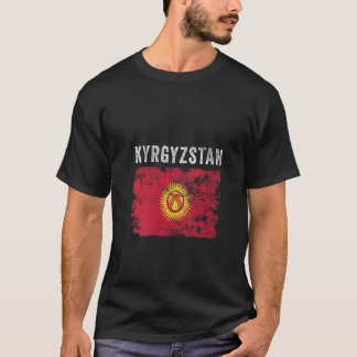 Camiseta Bandera de Kirguistán Distressed para Mujeres Ho