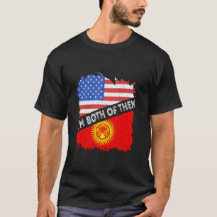 Camiseta Bandera de Kirguistán Estoy en ambos EE. UU. Améri