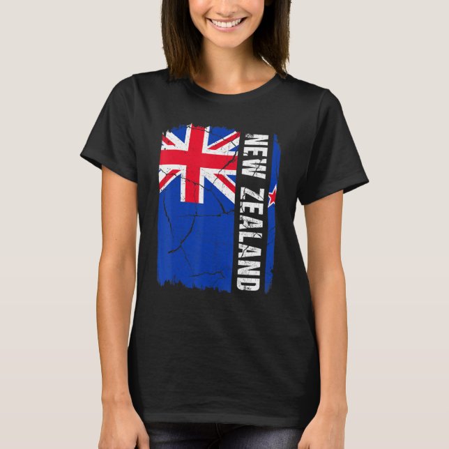 Camiseta Bandera de Kiwi de época Patrimonio de las raíces  (Anverso)