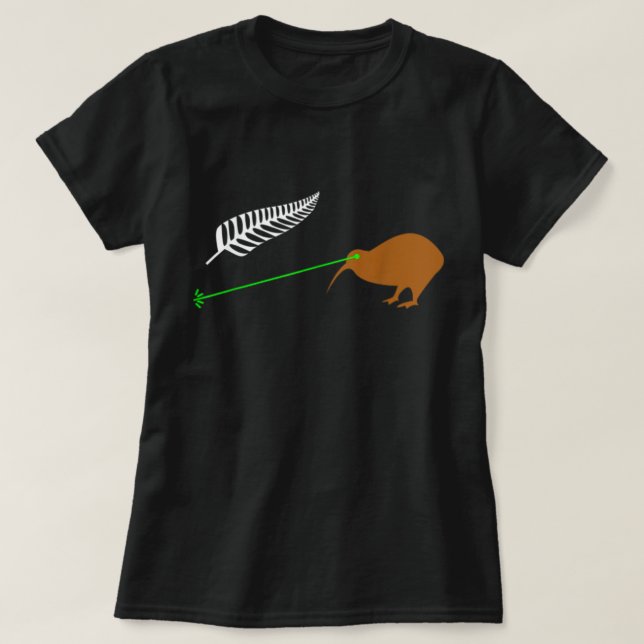 Camiseta Bandera de Kiwi láser divertida - Nueva Zelanda op (Diseño del anverso)