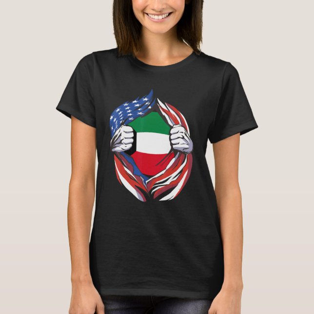 Camiseta Bandera De Kuwait: Estadounidense Orgulloso De Mi  (Anverso)