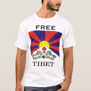 Camiseta Bandera de la bandera del león de Tíbet o de la
