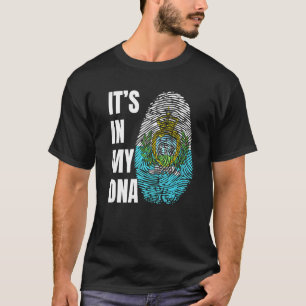 Camiseta Bandera de la biométrica del ADN de la huella digi