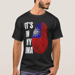 Camiseta Bandera de la biométrica del ADN de la huella digi