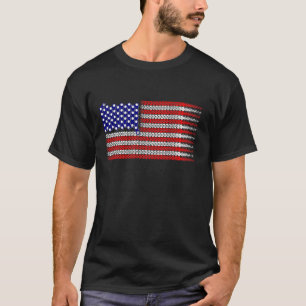 Camiseta Bandera de la cadena de bicicletas Estados Unidos