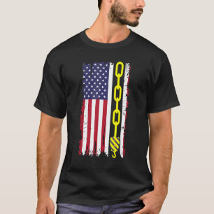 Camiseta Bandera de la cadena de remolque amarilla America 