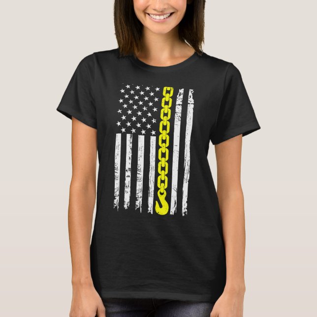Camiseta Bandera de la cadena del remolque amarillo America (Anverso)