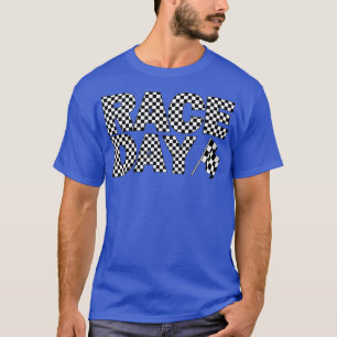 Camiseta Bandera de la Carreras de las letras de comprobaci