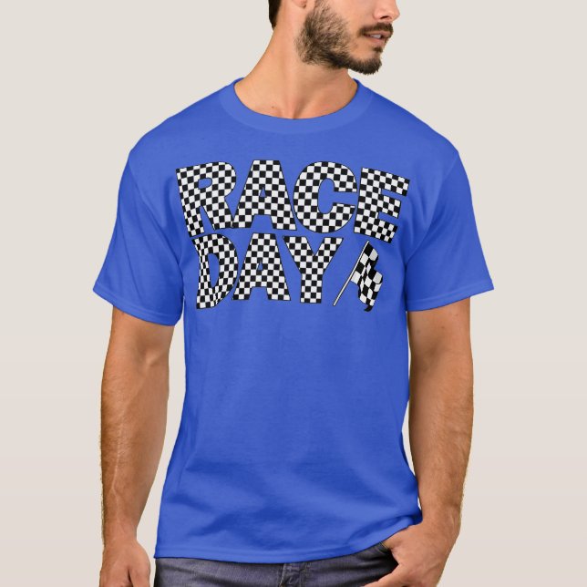 Camiseta Bandera de la Carreras de las letras de comprobaci (Anverso)