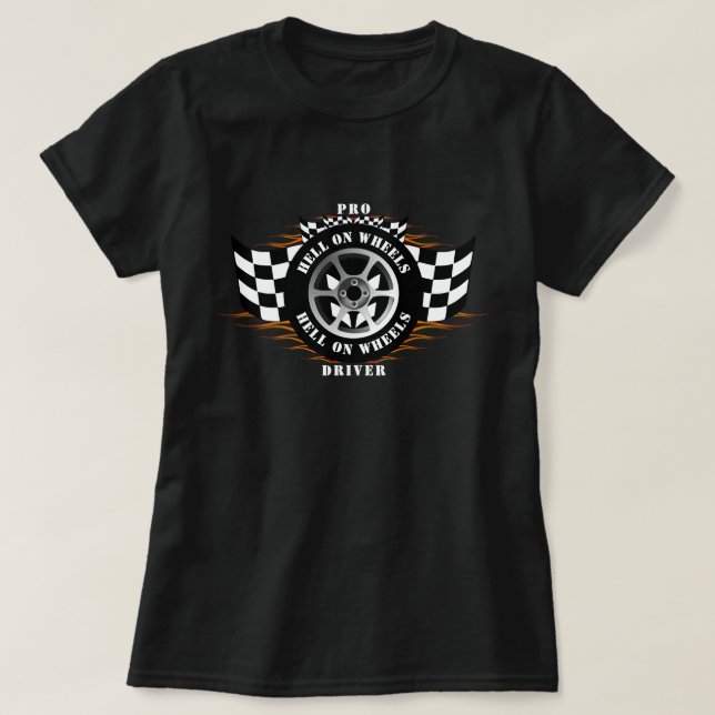 Camiseta Bandera de la Carreras de los autos deportivos al  (Diseño del anverso)
