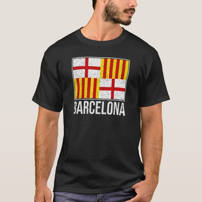 CAMISETA BANDERA DE LA CIUDAD DE BARCELONA CATALONIA 1 (Anverso)