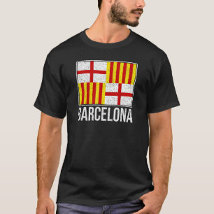 CAMISETA BANDERA DE LA CIUDAD DE BARCELONA ESPAÑA CATALUÑA 