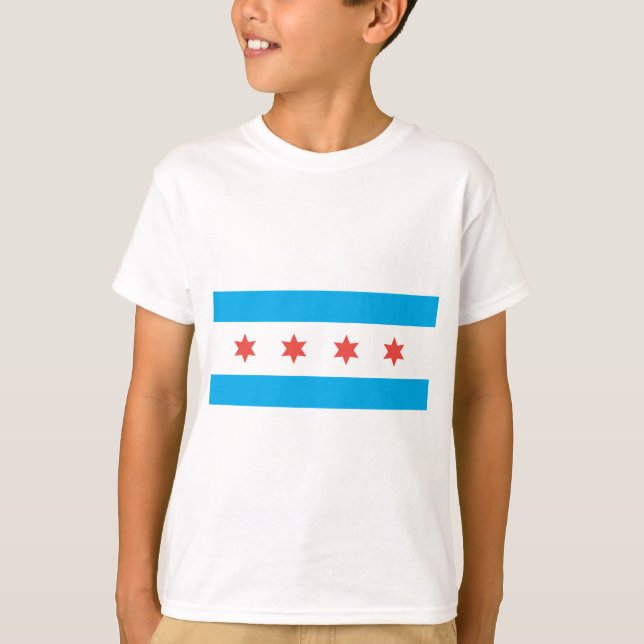 Camiseta Bandera de la ciudad de Chicago (Anverso)