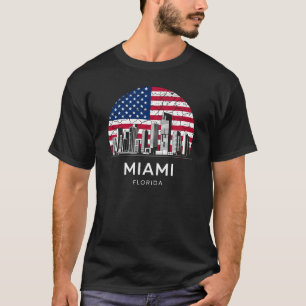 Camiseta Bandera de la ciudad de Miami Florida