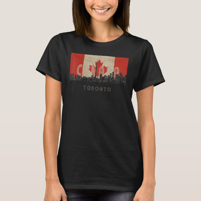 Camiseta bandera de la ciudad de toronto canadá Skyline Vac (Anverso)