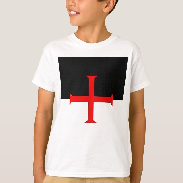 Camiseta Bandera de la Cruz Templaria de los Caballeros Med (Anverso)