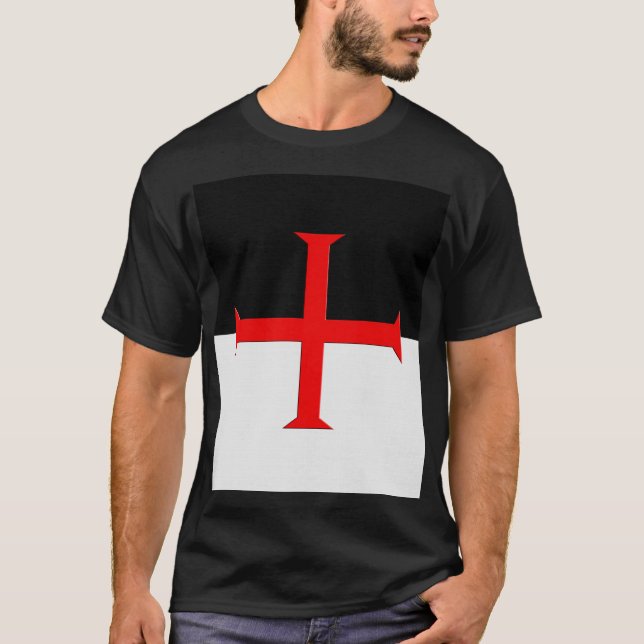 Camiseta Bandera de la Cruz Templaria de los Caballeros Med (Anverso)